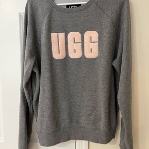 UGG Women's Gray and Pink Logo Sweater